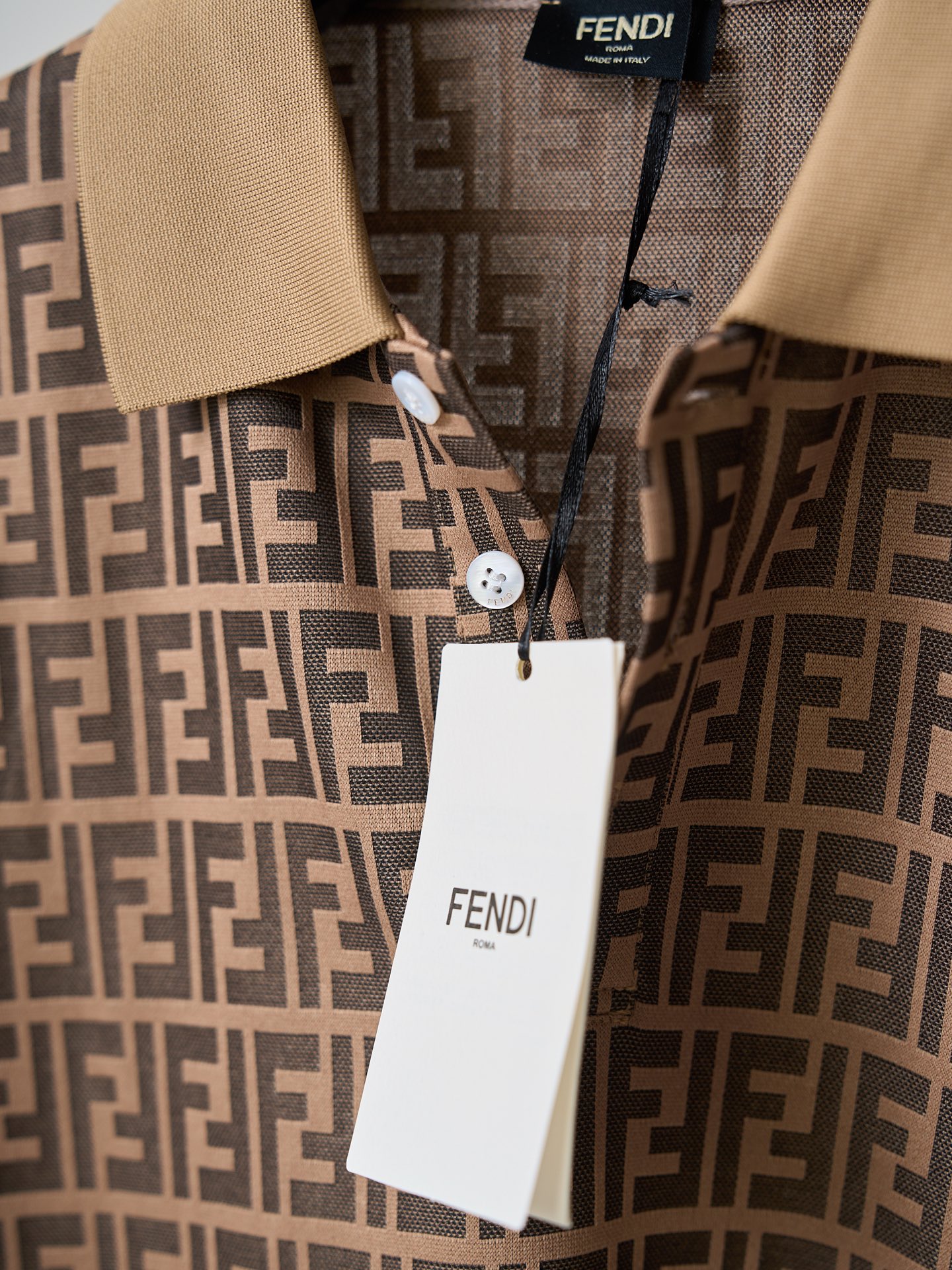 Fendi 满印FF老花提花短袖Polo衫