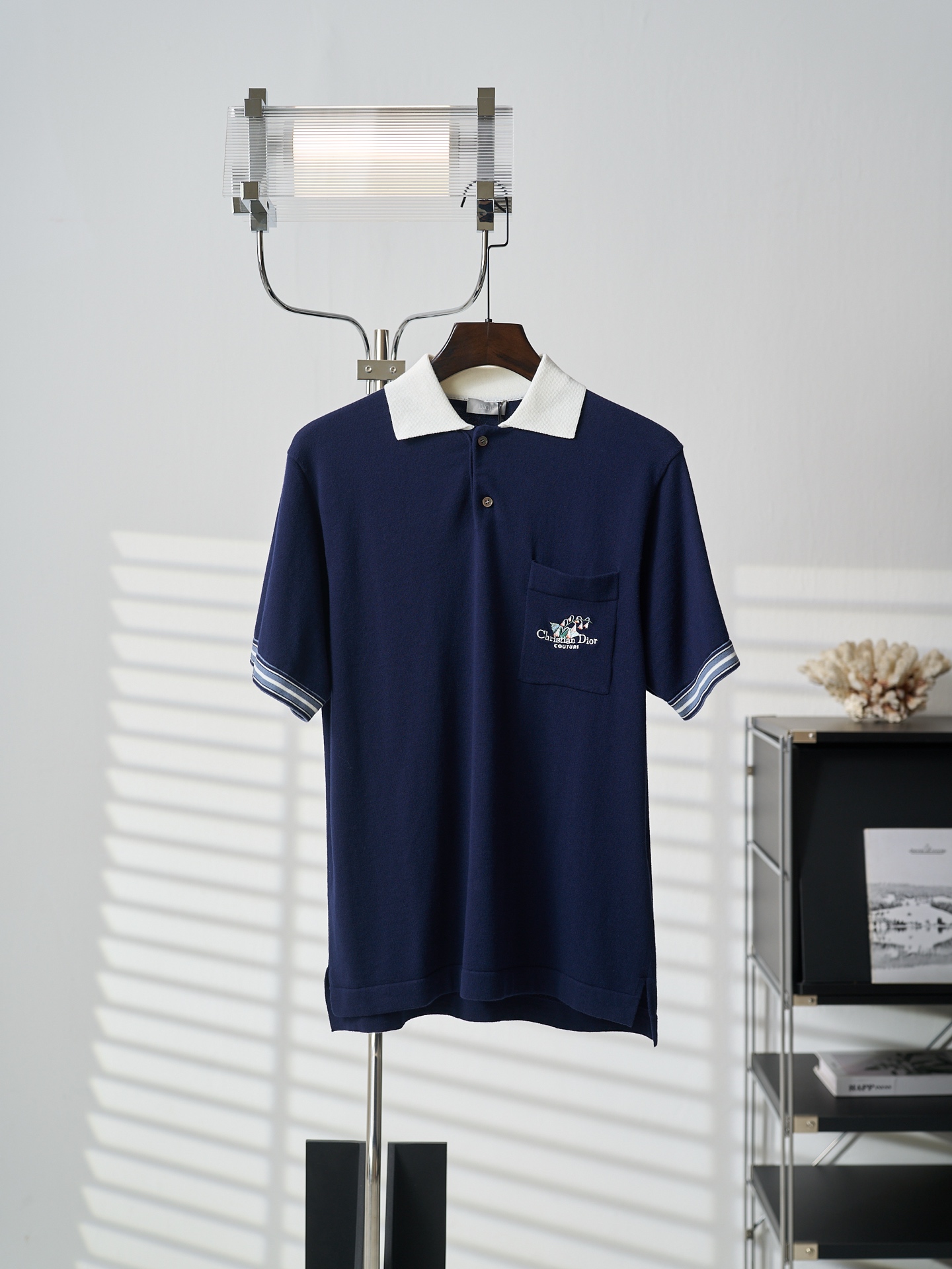 @ 195 [subasta colgante real] POLO de manga corta de jersey de algodón bordado DIOR/Dior lirio de los valles [en stock]…