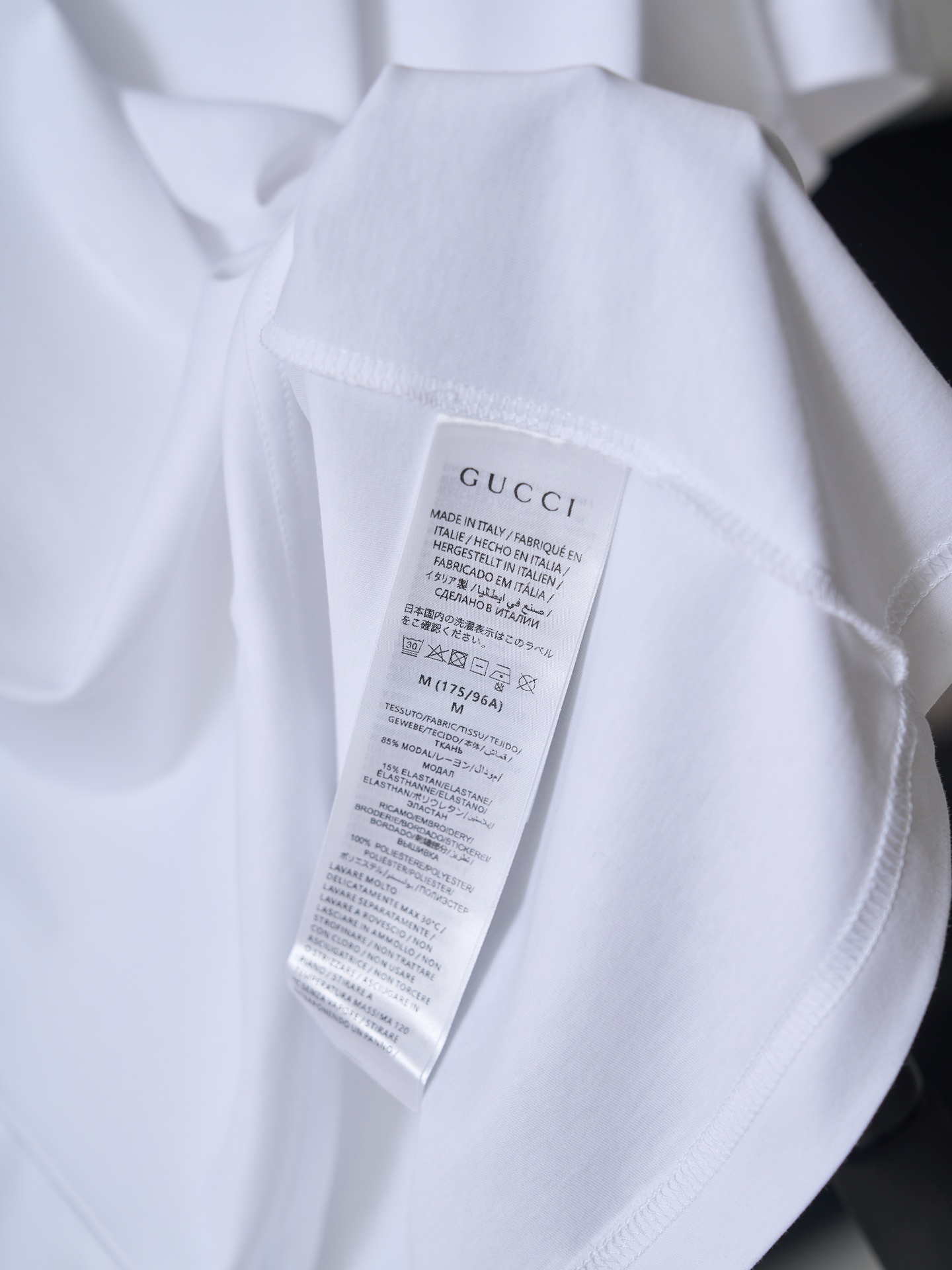 Gucci 饰徽标刺绣柔软针织圆领短袖T恤