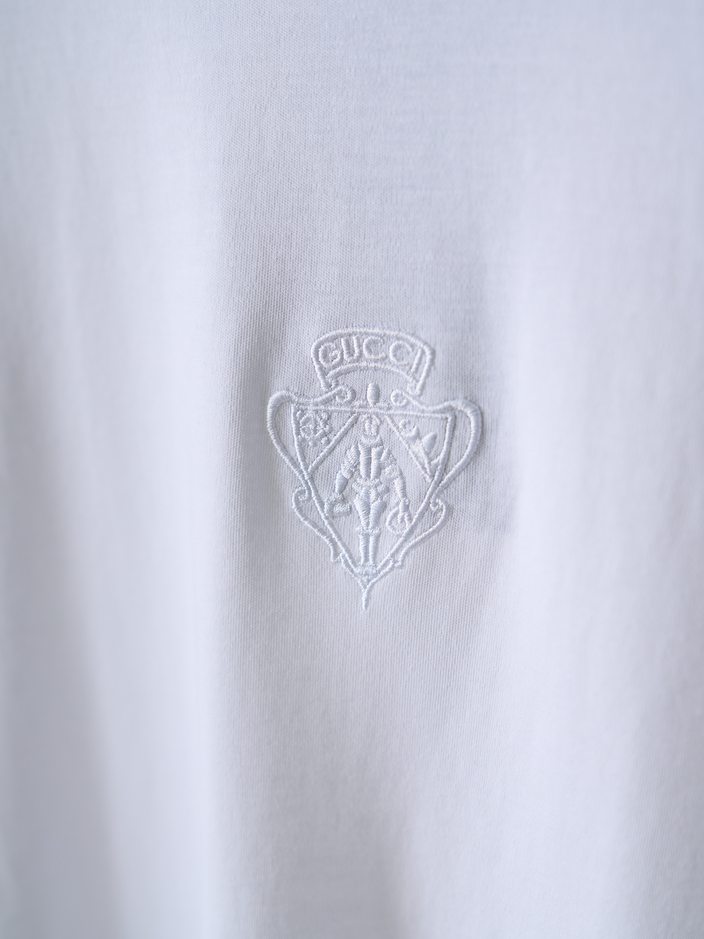 Gucci 饰徽标刺绣柔软针织圆领短袖T恤