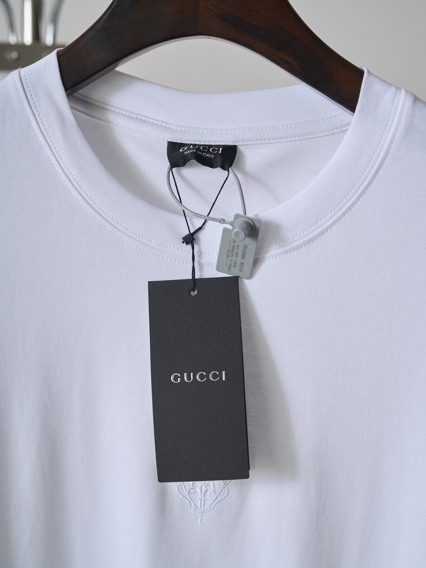 Gucci 饰徽标刺绣柔软针织圆领短袖T恤