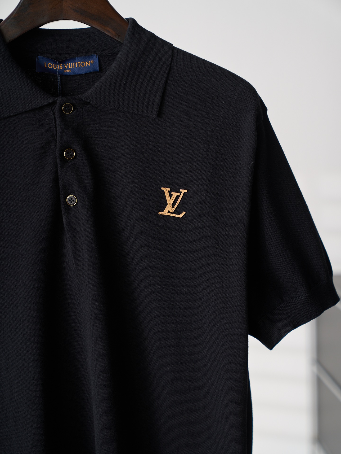 Louis Vuitton LV/路易威登 字母皮牌标识针织短袖POLO衫