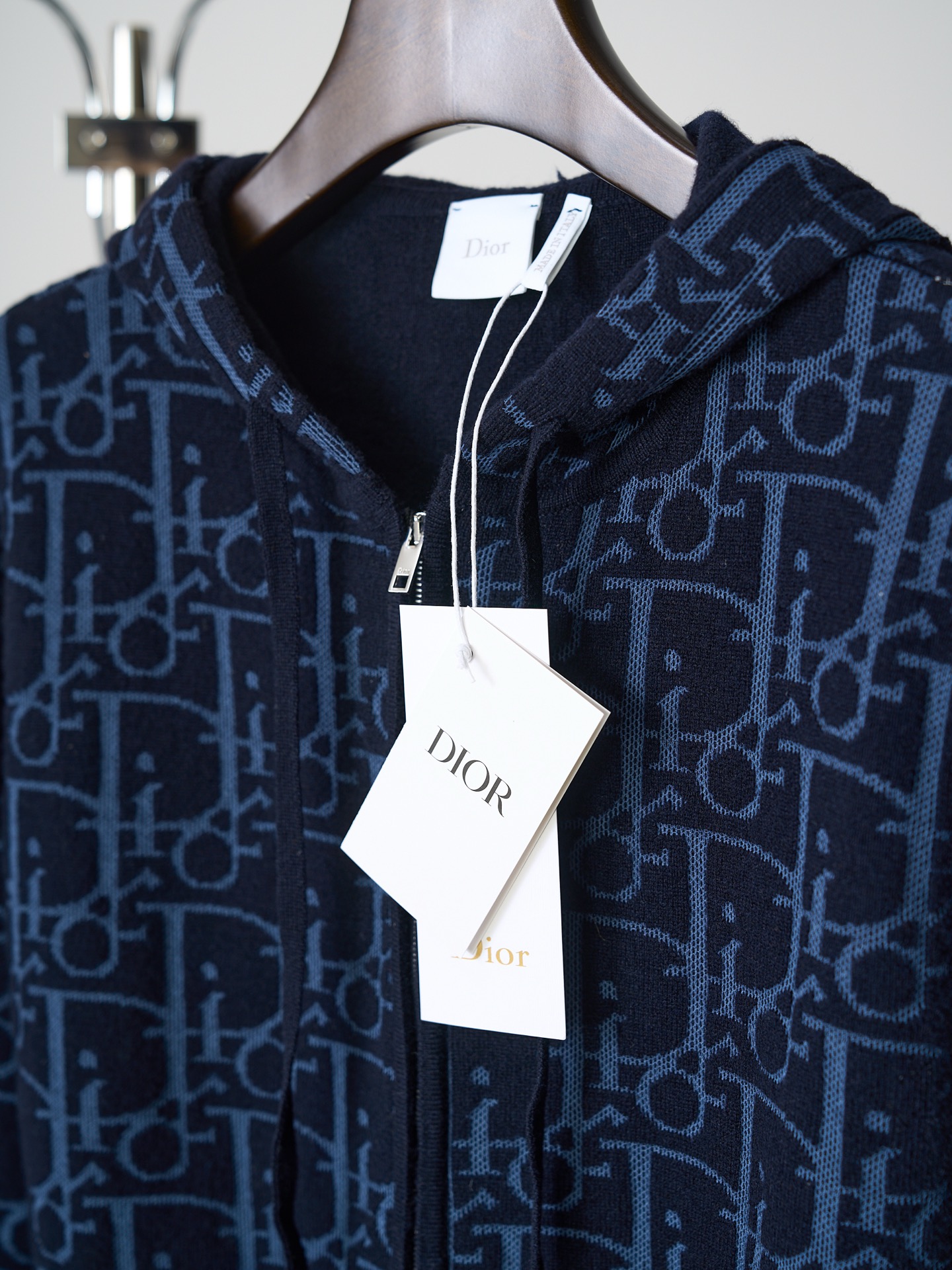Dior 字母提花拉链针织连帽外套
