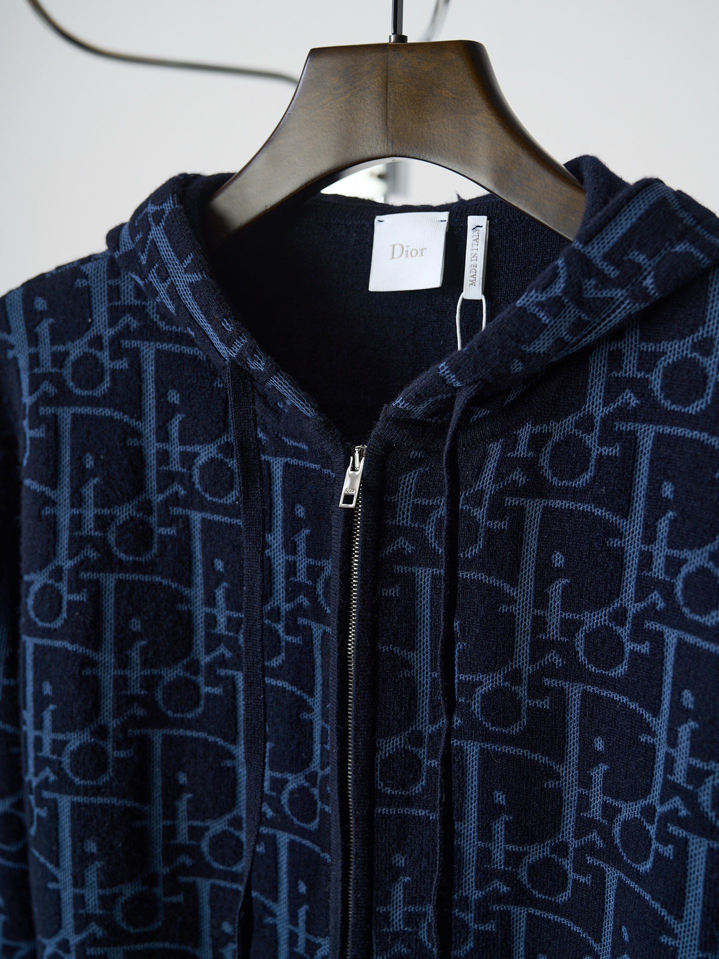 Dior 字母提花拉链针织连帽外套