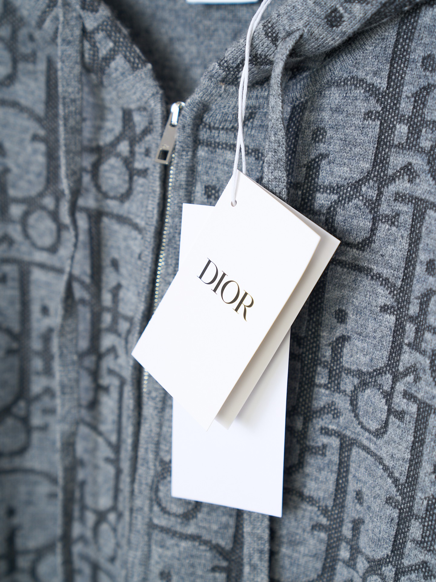 Dior 字母提花拉链针织连帽外套