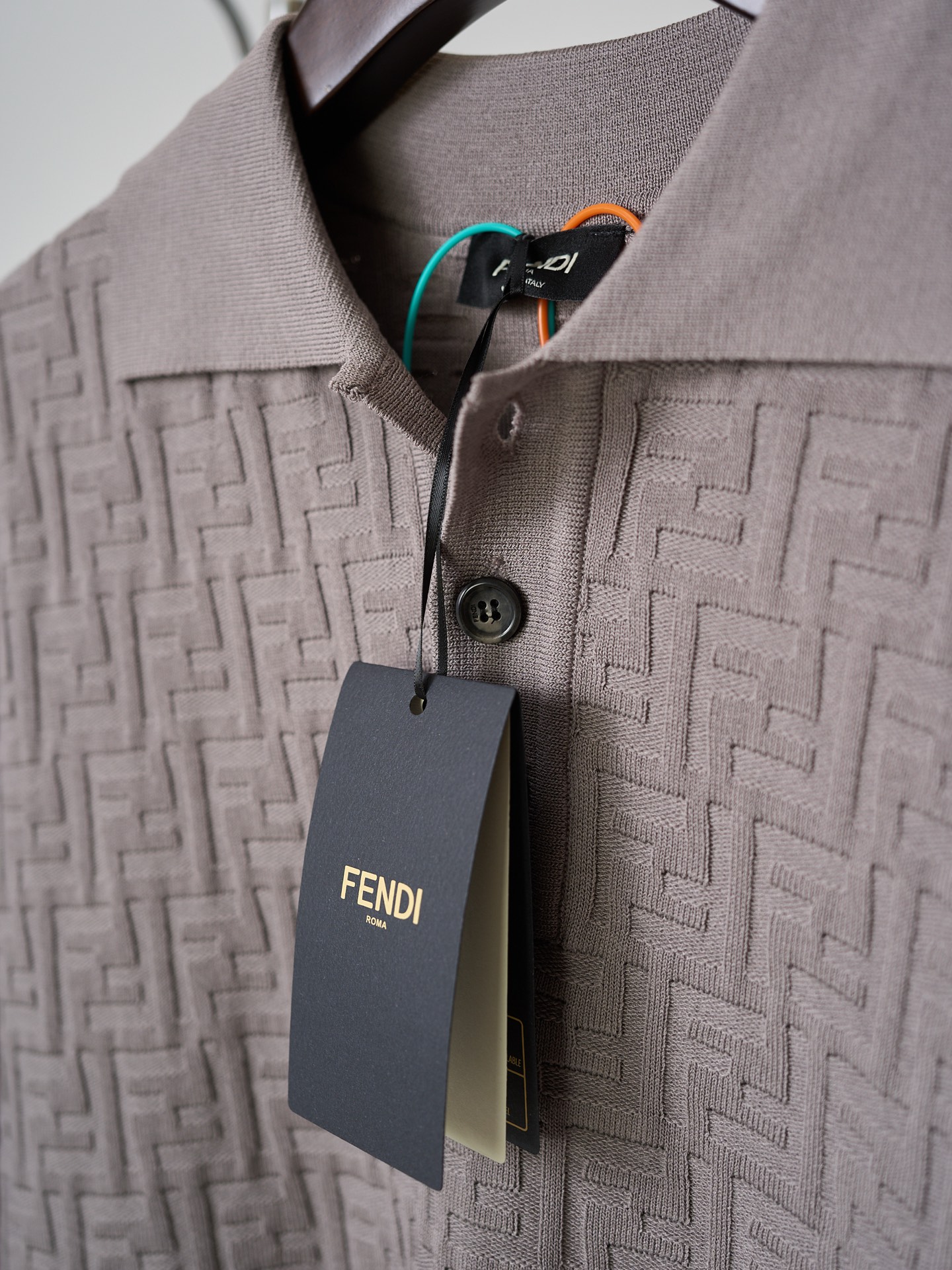 Fendi FF满印针织短袖Polo衫