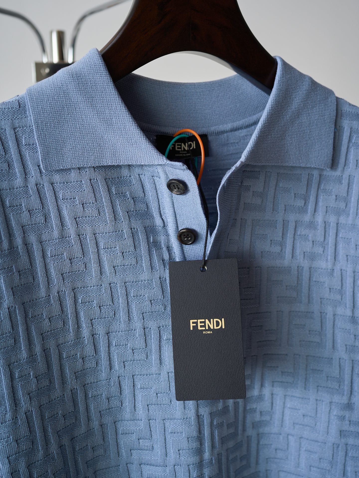 Fendi FF满印针织短袖Polo衫