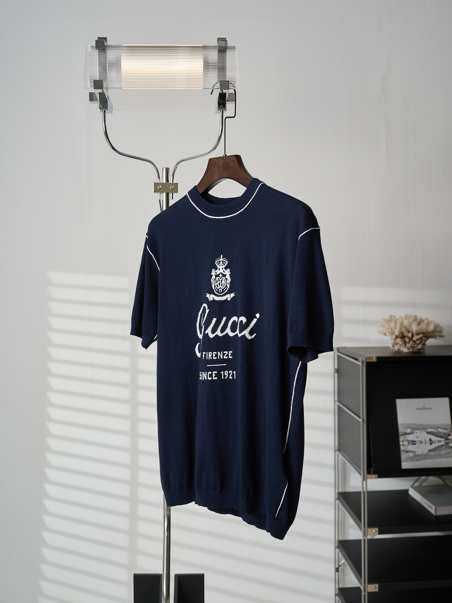 Gucci Gucci/古驰 字母拼条嵌花针织圆领短袖T恤