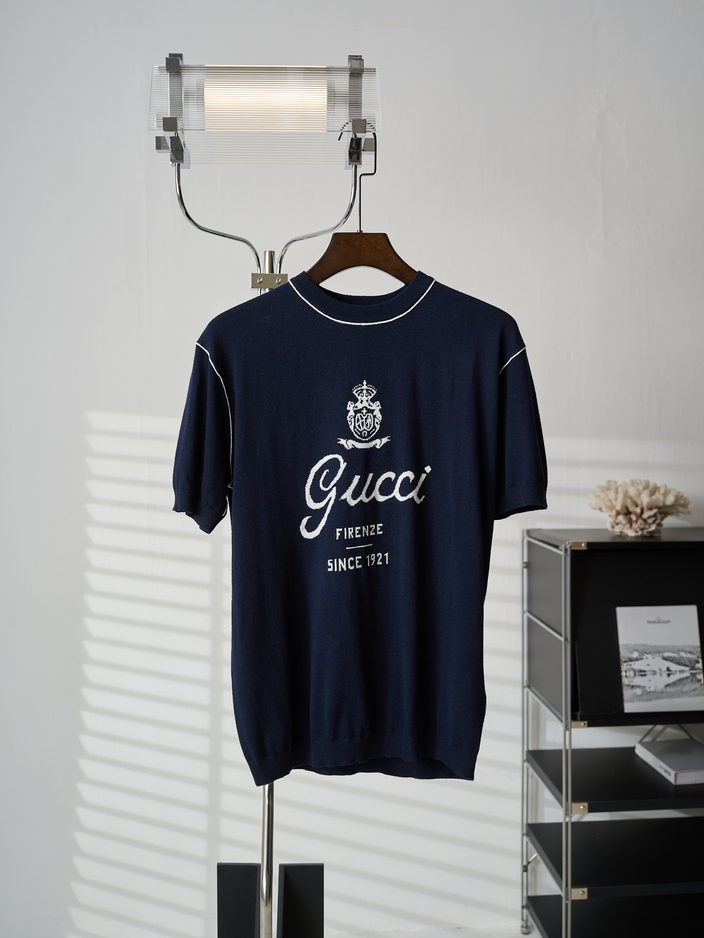 Gucci Gucci/古驰 字母拼条嵌花针织圆领短袖T恤