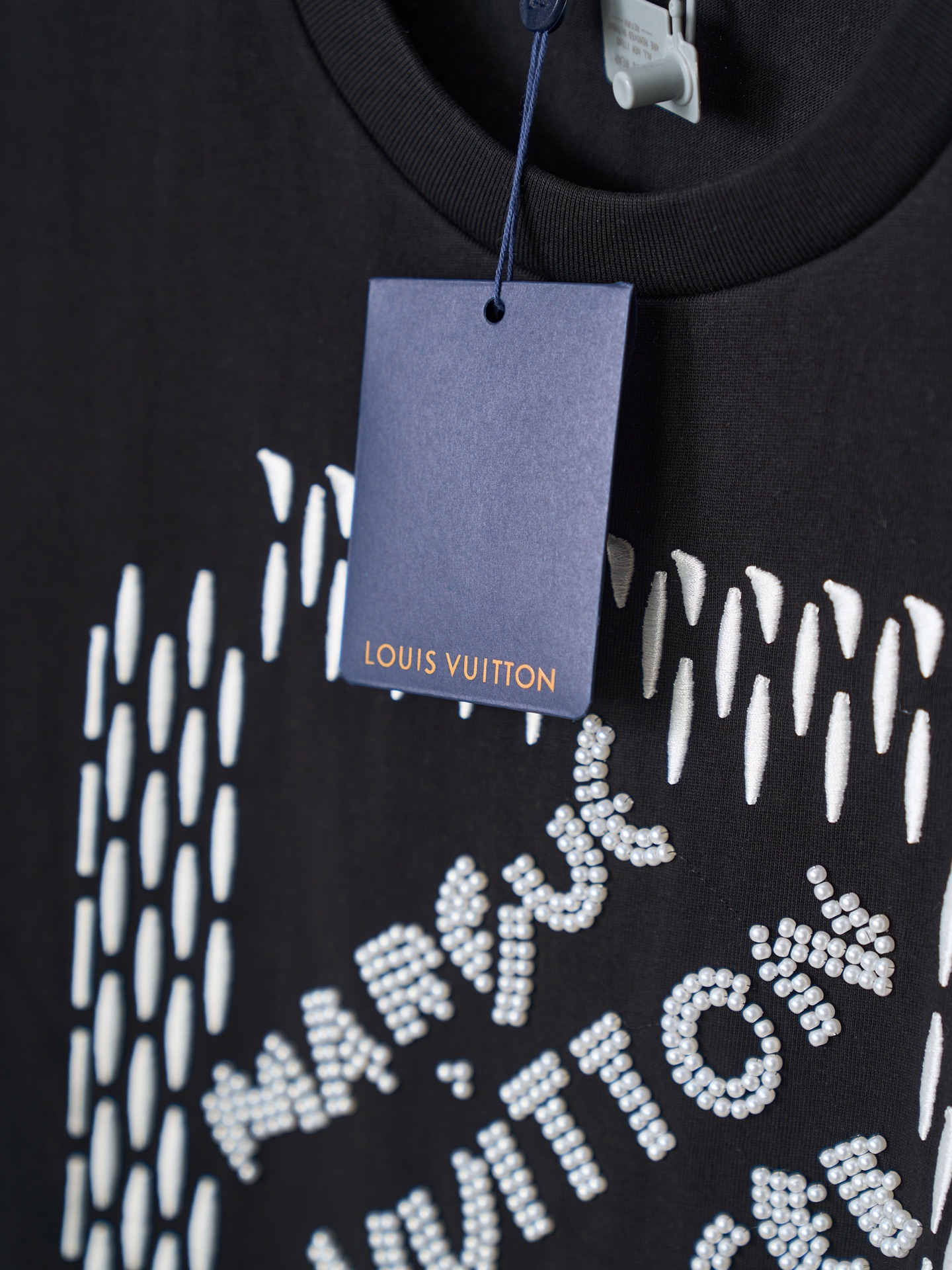 Louis Vuitton 串珠刺绣棉质圆领短袖T恤