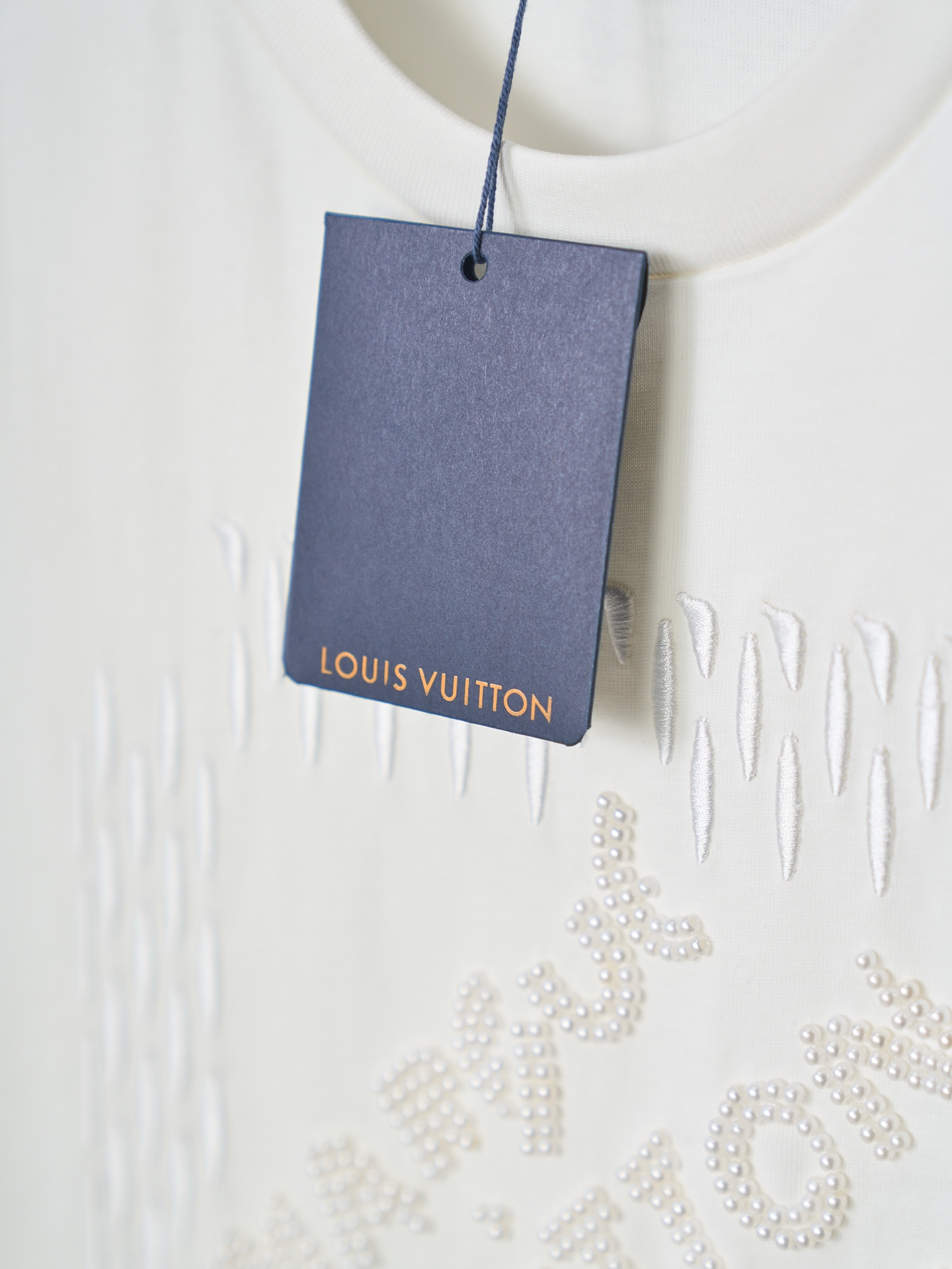 Louis Vuitton 串珠刺绣棉质圆领短袖T恤