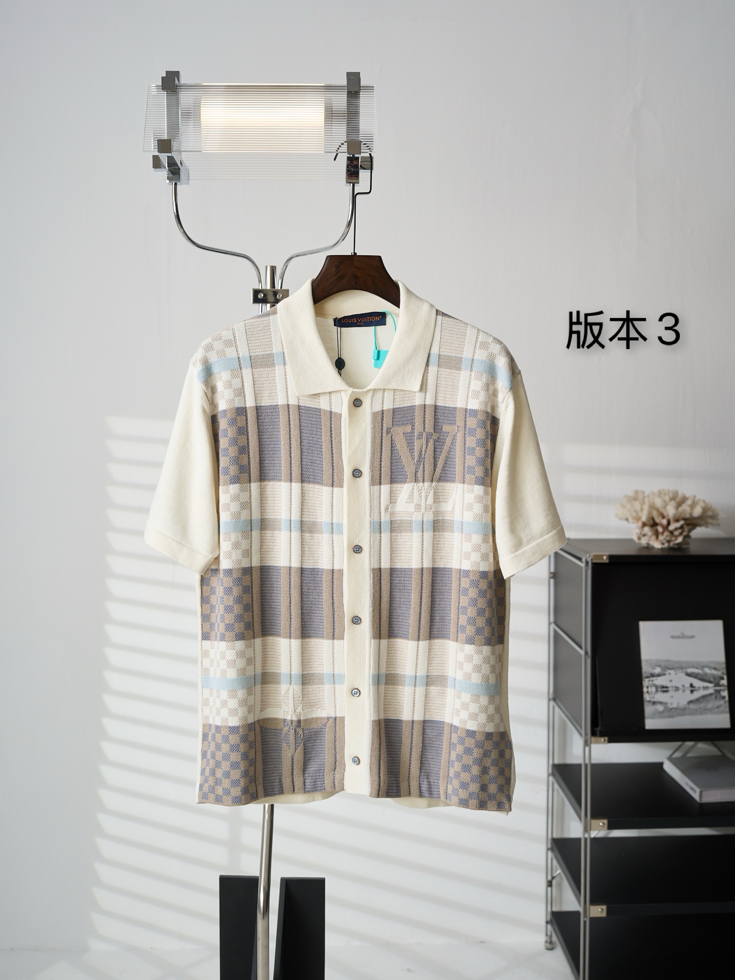 Louis Vuitton 格子提花针织短袖衬衫版本3