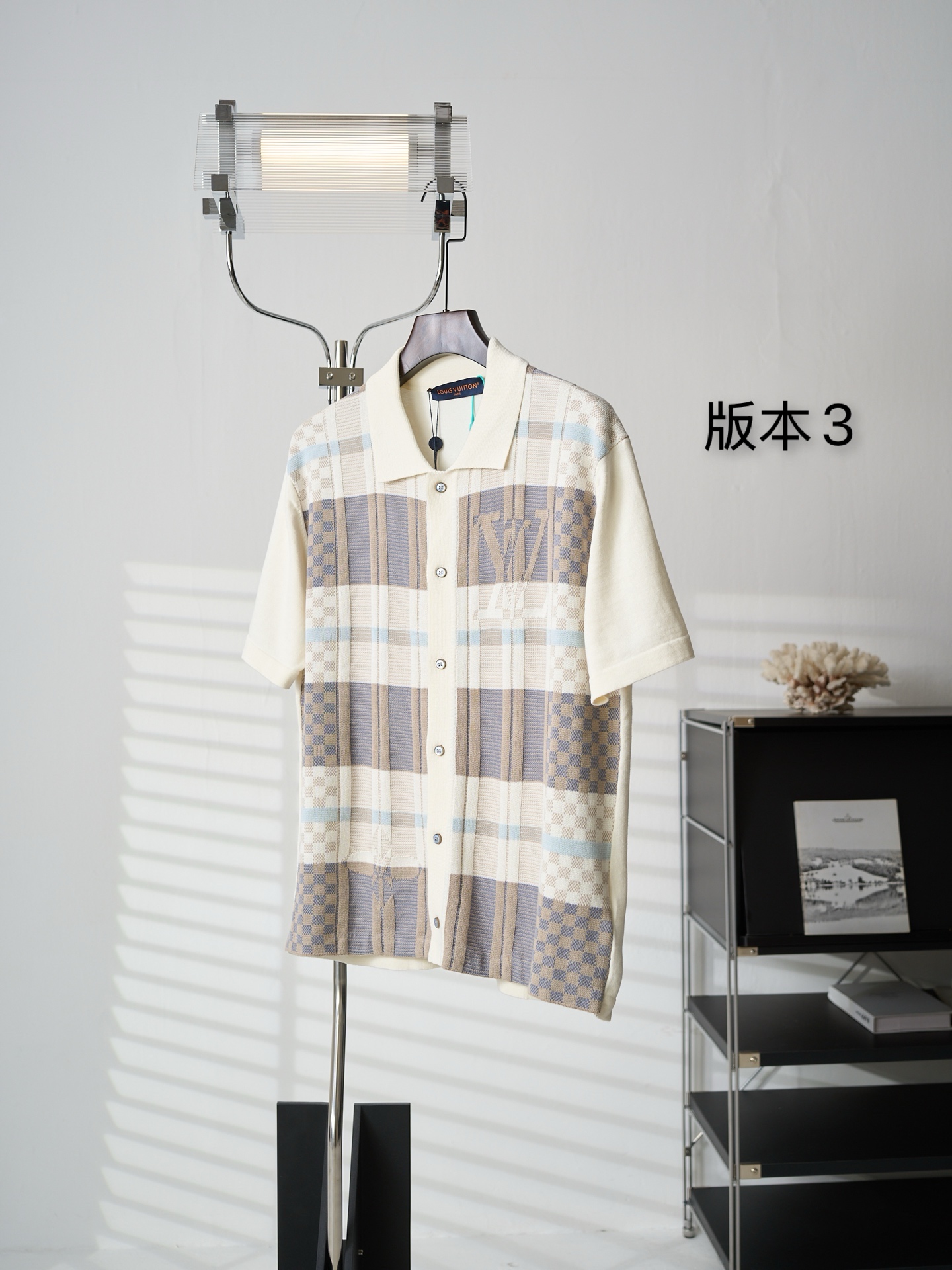 Louis Vuitton 格子提花针织短袖衬衫版本3