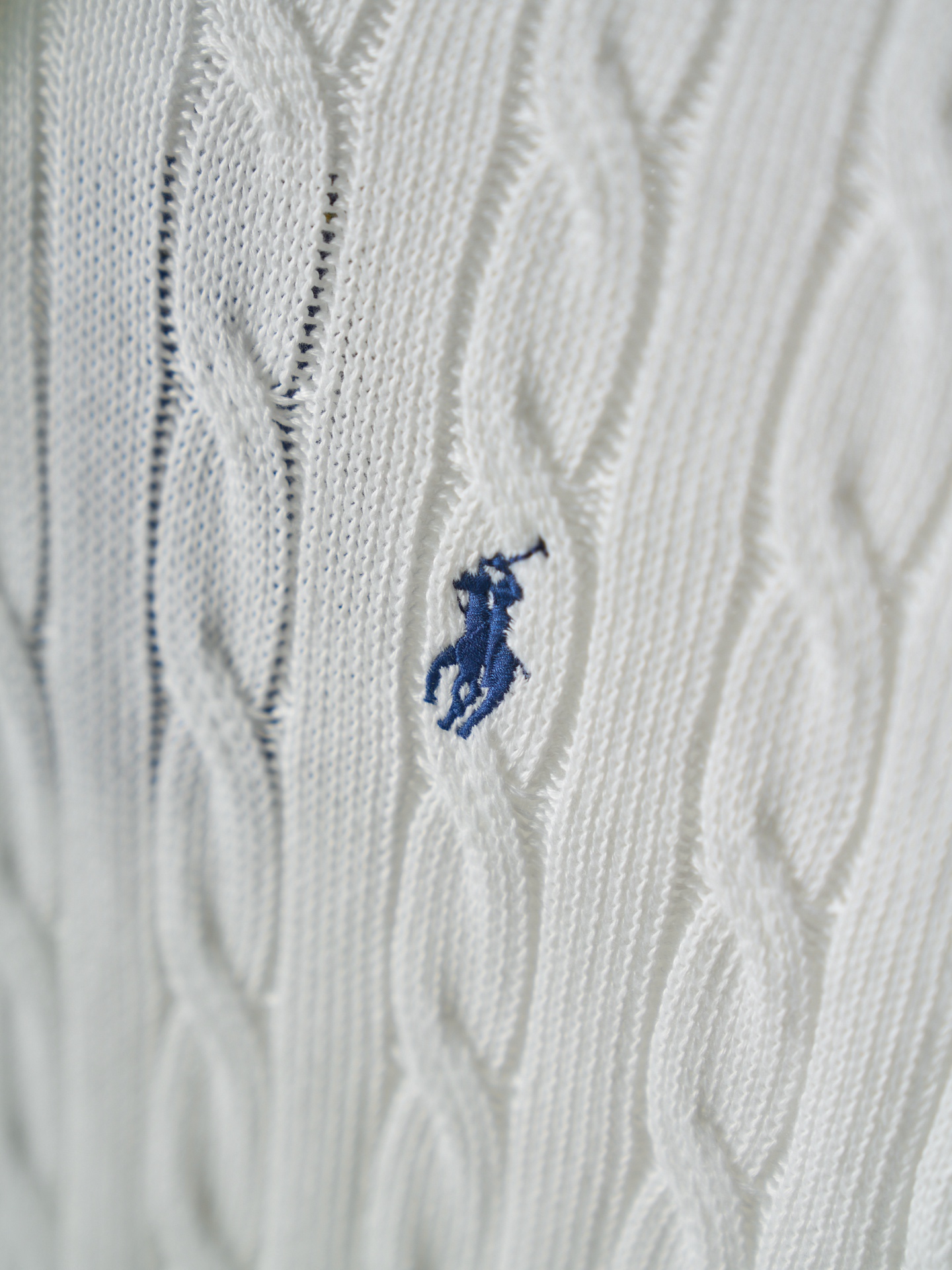 Ralph Lauren Lauren/拉夫劳伦 绞花编结Polo领短袖针织衫女款