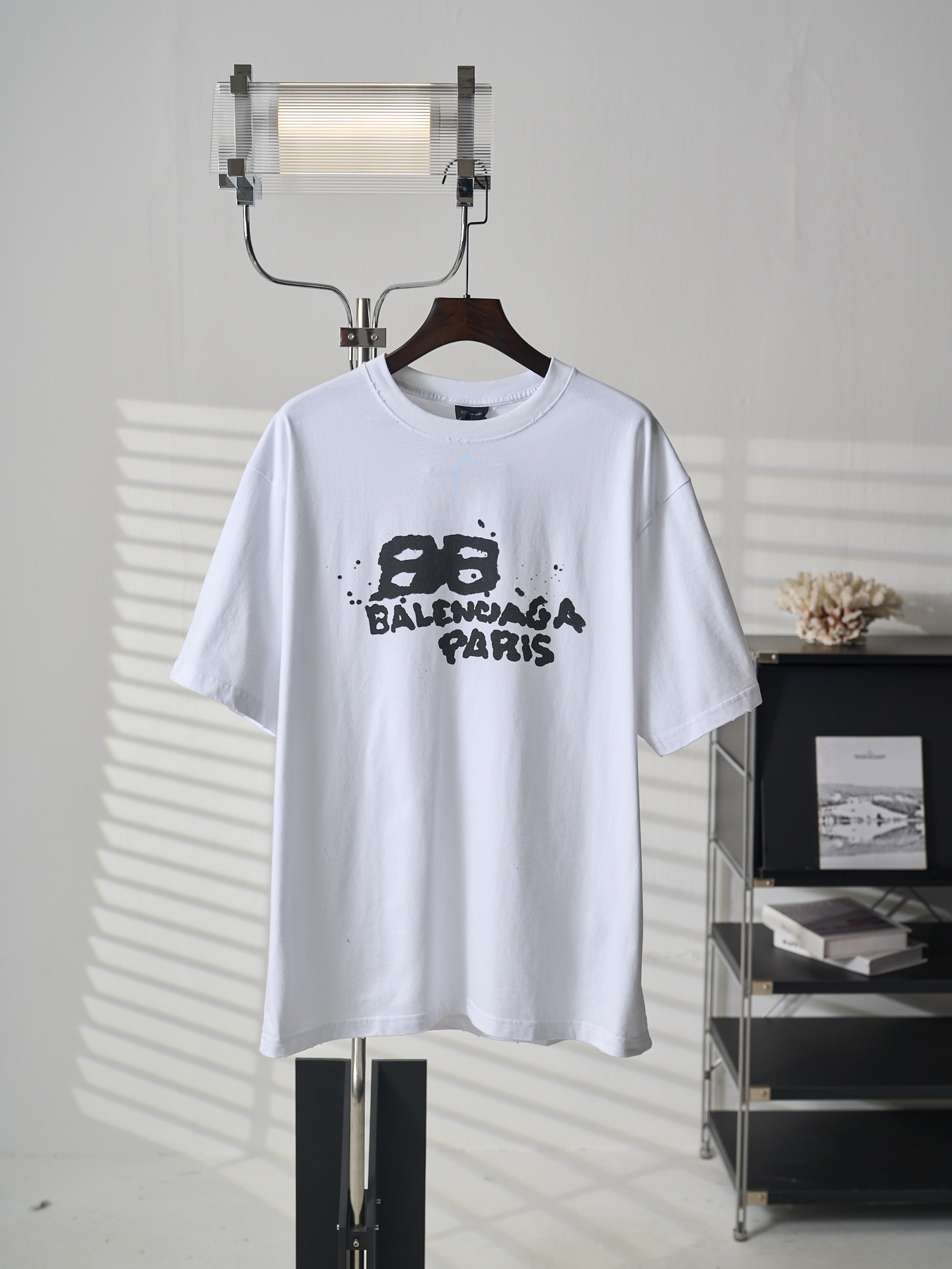 Balenciaga BB模糊印花圆领短袖T恤