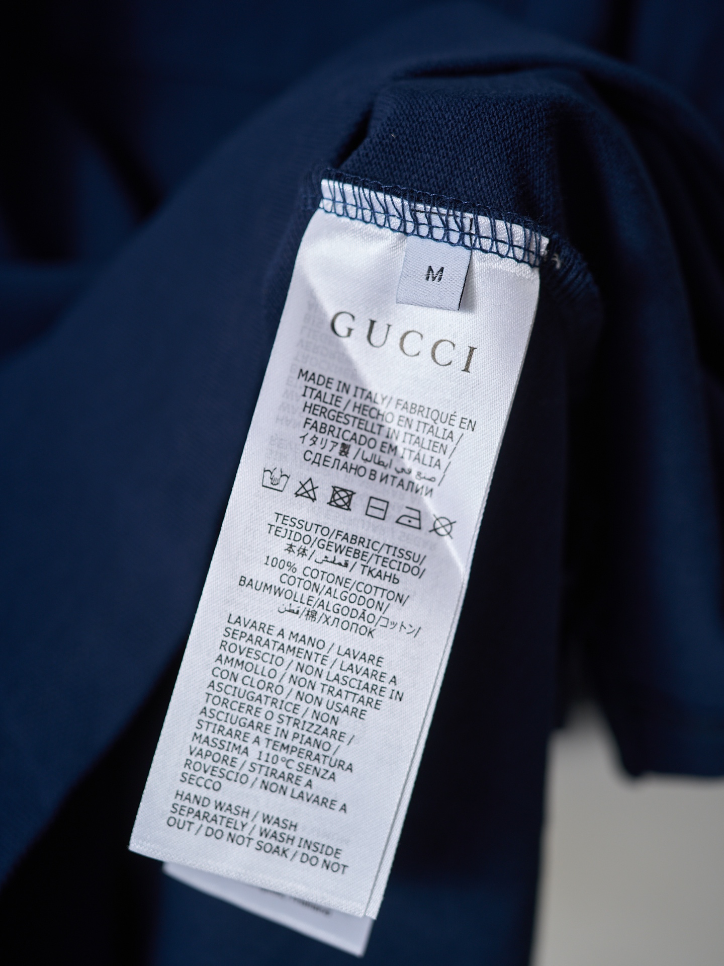 Gucci 马衔扣刺绣口袋圆领短袖T恤