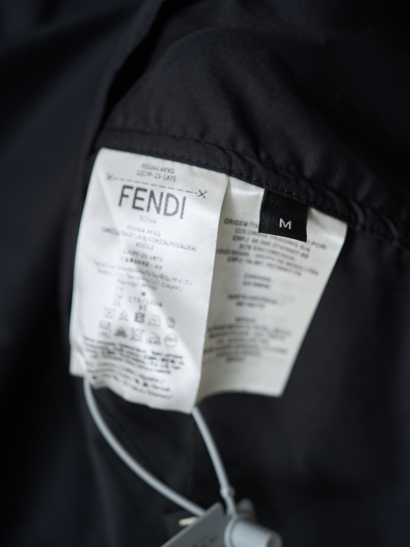 Fendi 翻领撞色抽绳贴袋府绸长袖衬衫