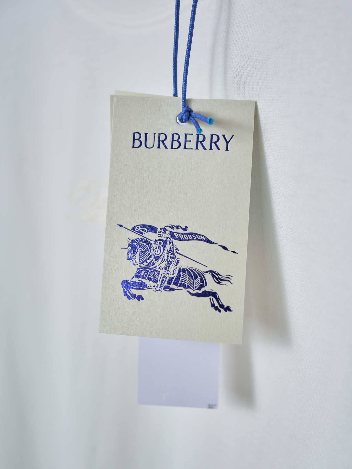 Burberry 格纹草书风格徽标棉质圆领短袖T恤衫
