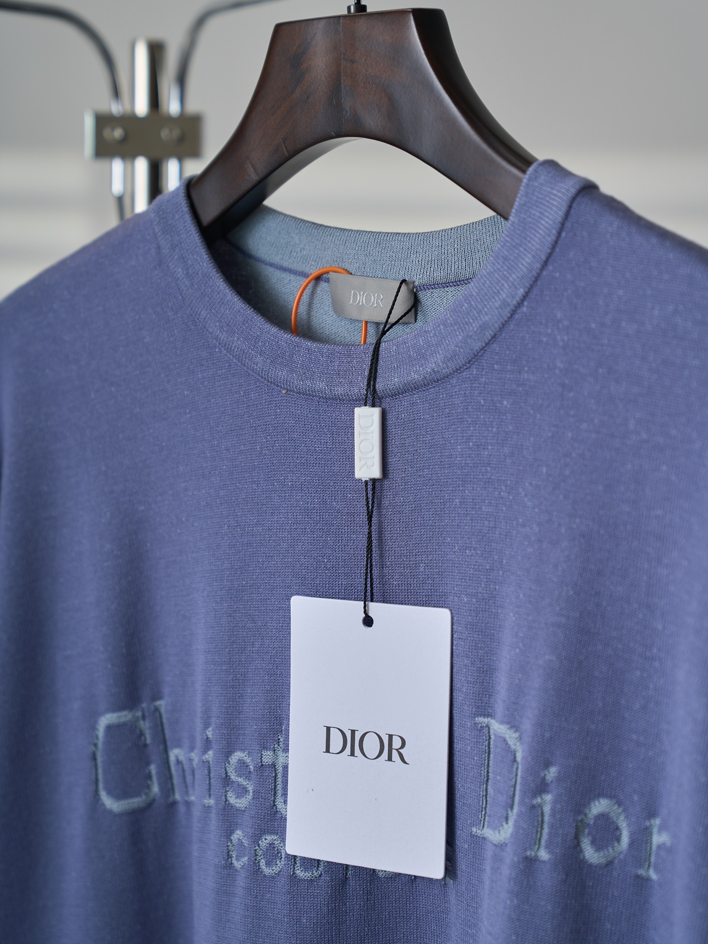 Dior Christian CD标识镂空提花针织毛衣短袖