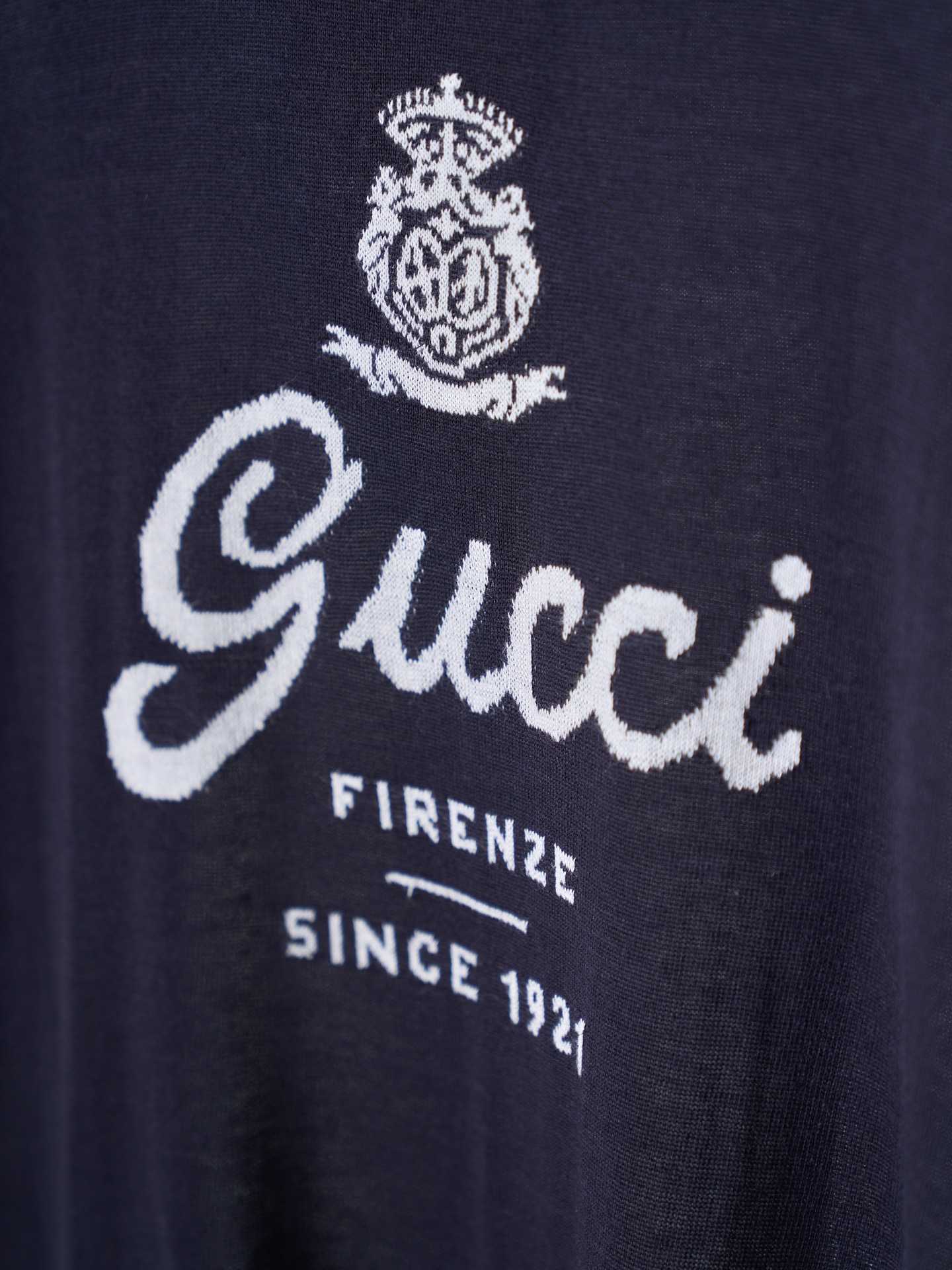 Gucci 饰嵌花针织桑蚕丝亚麻混纺T恤版本3