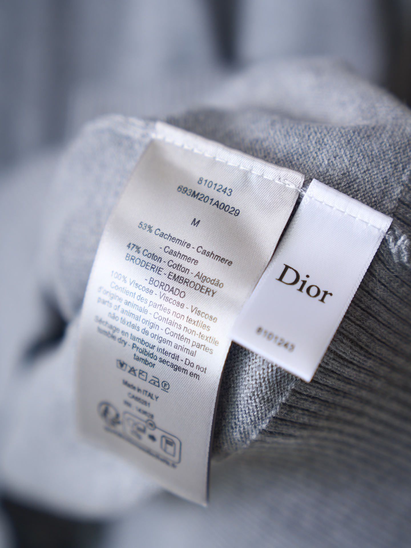 Dior 字母刺绣标识织带针织开衫