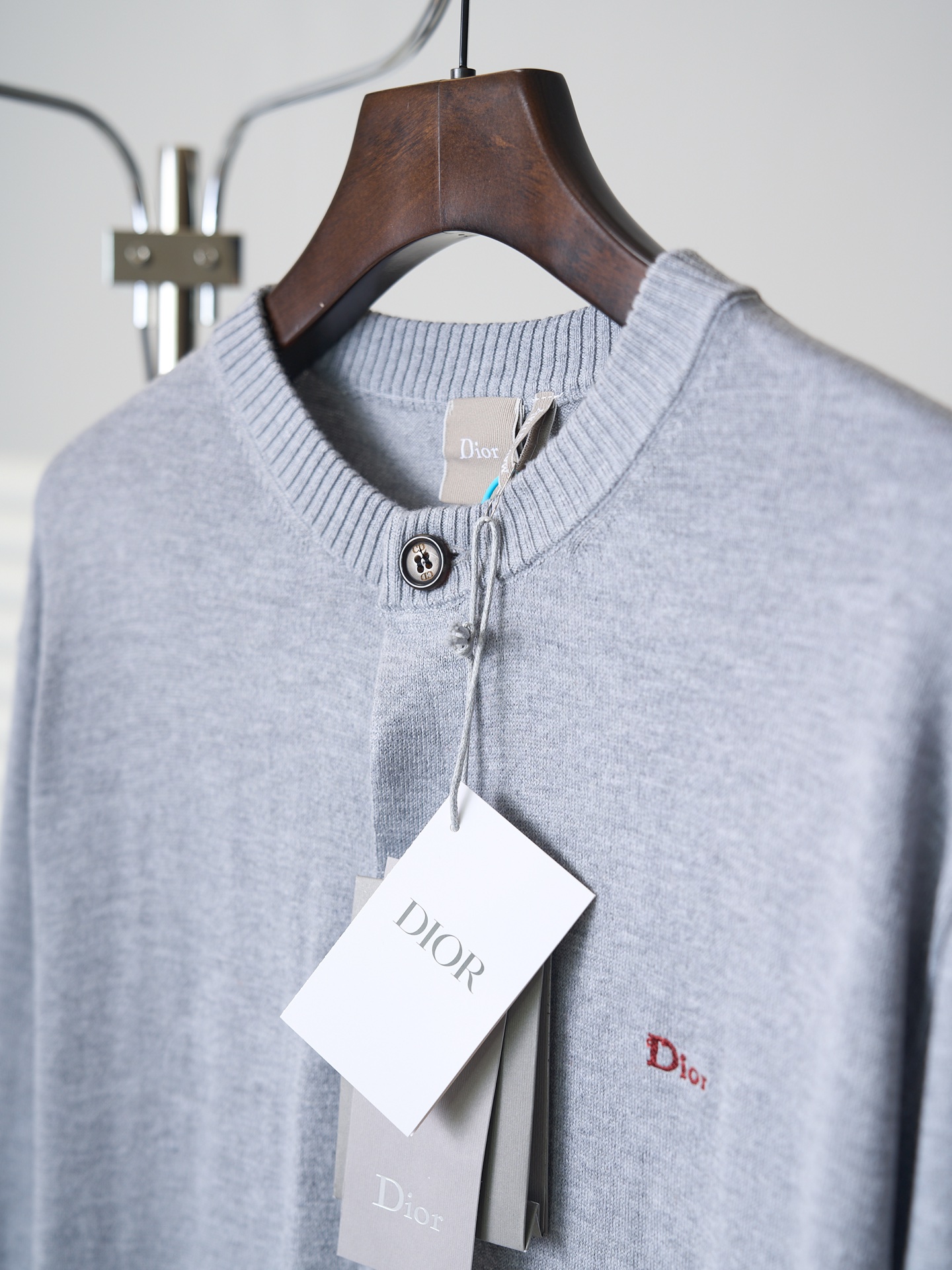 Dior 字母刺绣标识织带针织开衫