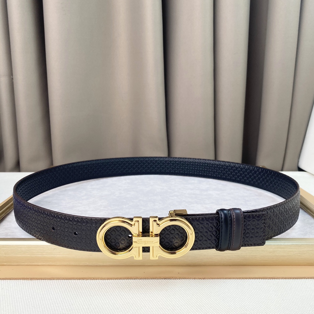 Original 🎩🎩 men's Ferragamo 🐂, soft and delicate, versatile and elegant, width 3.5CM, cuttable style, offi…