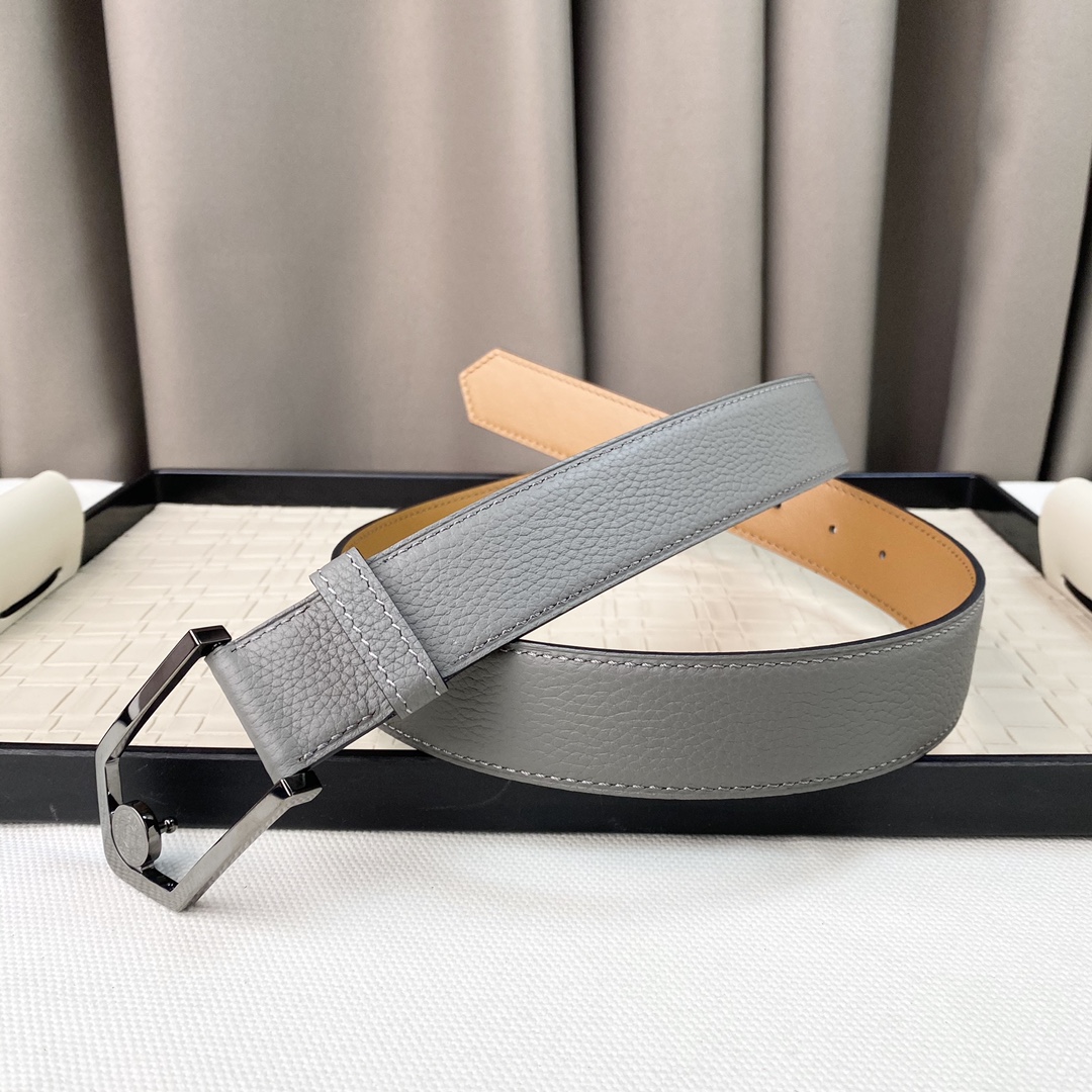 爱马仕针式扣togo男士皮带爱马仕3.5双头层牛仔配饰腰带