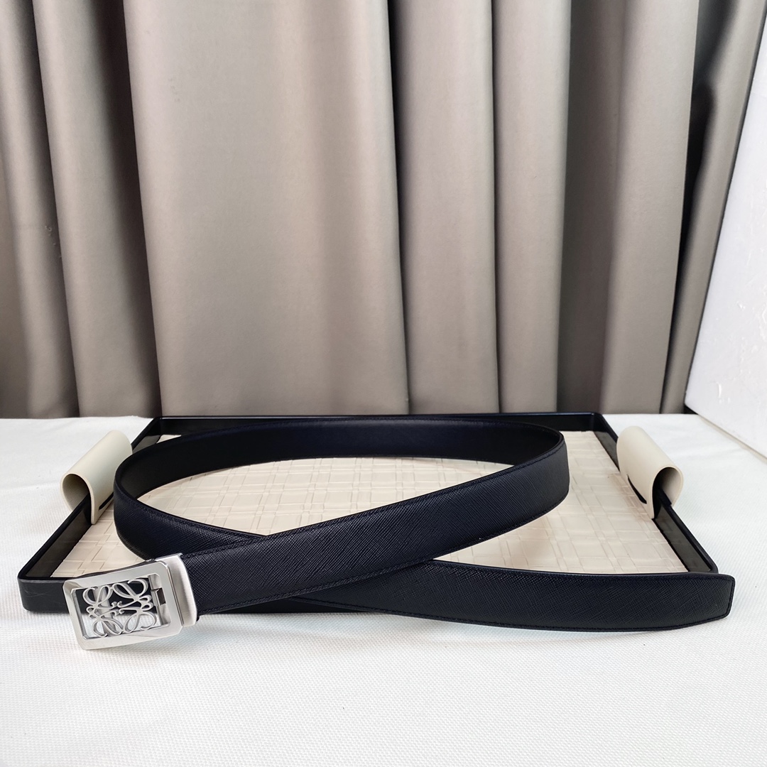 LOEWE罗意威专同柜款Anagrm腰带双面头层版原牛皮3.5cm可裁剪