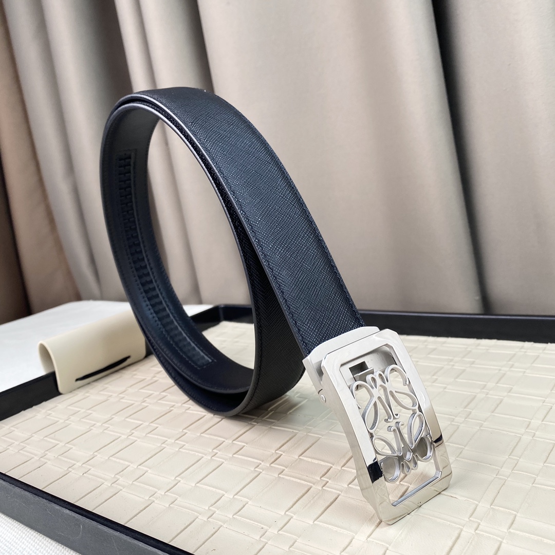 LOEWE罗意威专同柜款Anagrm腰带双面头层版原牛皮3.5cm可裁剪