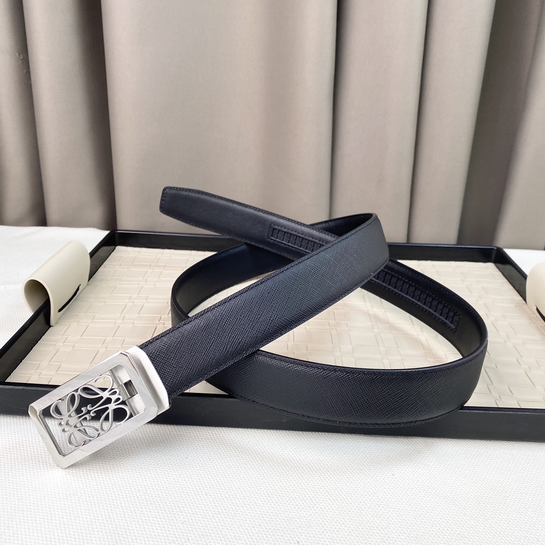 LOEWE罗意威专同柜款Anagrm腰带双面头层版原牛皮3.5cm可裁剪