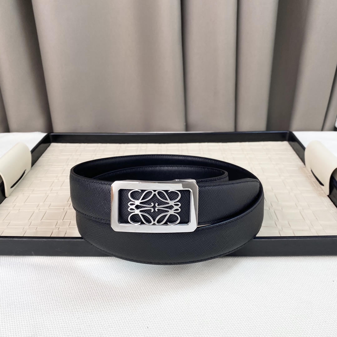 LOEWE罗意威专同柜款Anagrm腰带双面头层版原牛皮3.5cm可裁剪