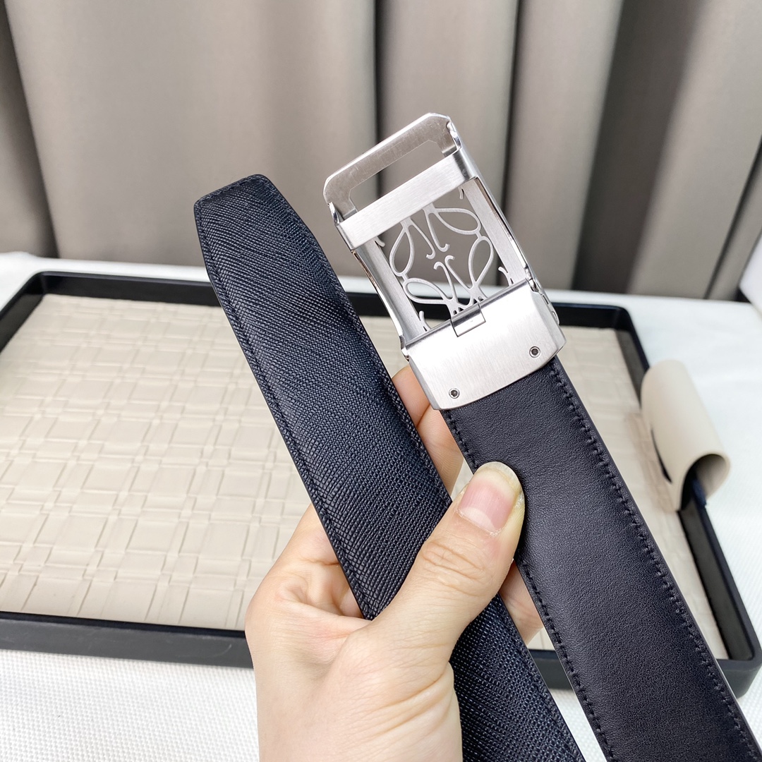 LOEWE罗意威专同柜款Anagrm腰带双面头层版原牛皮3.5cm可裁剪