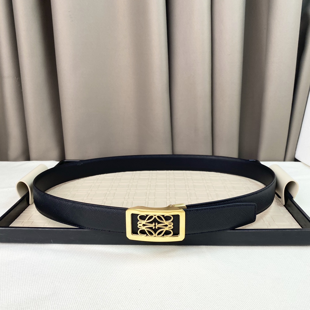 LOEWE罗意威专同柜款Anagrm腰带双面头层版原牛皮3.5cm可裁剪