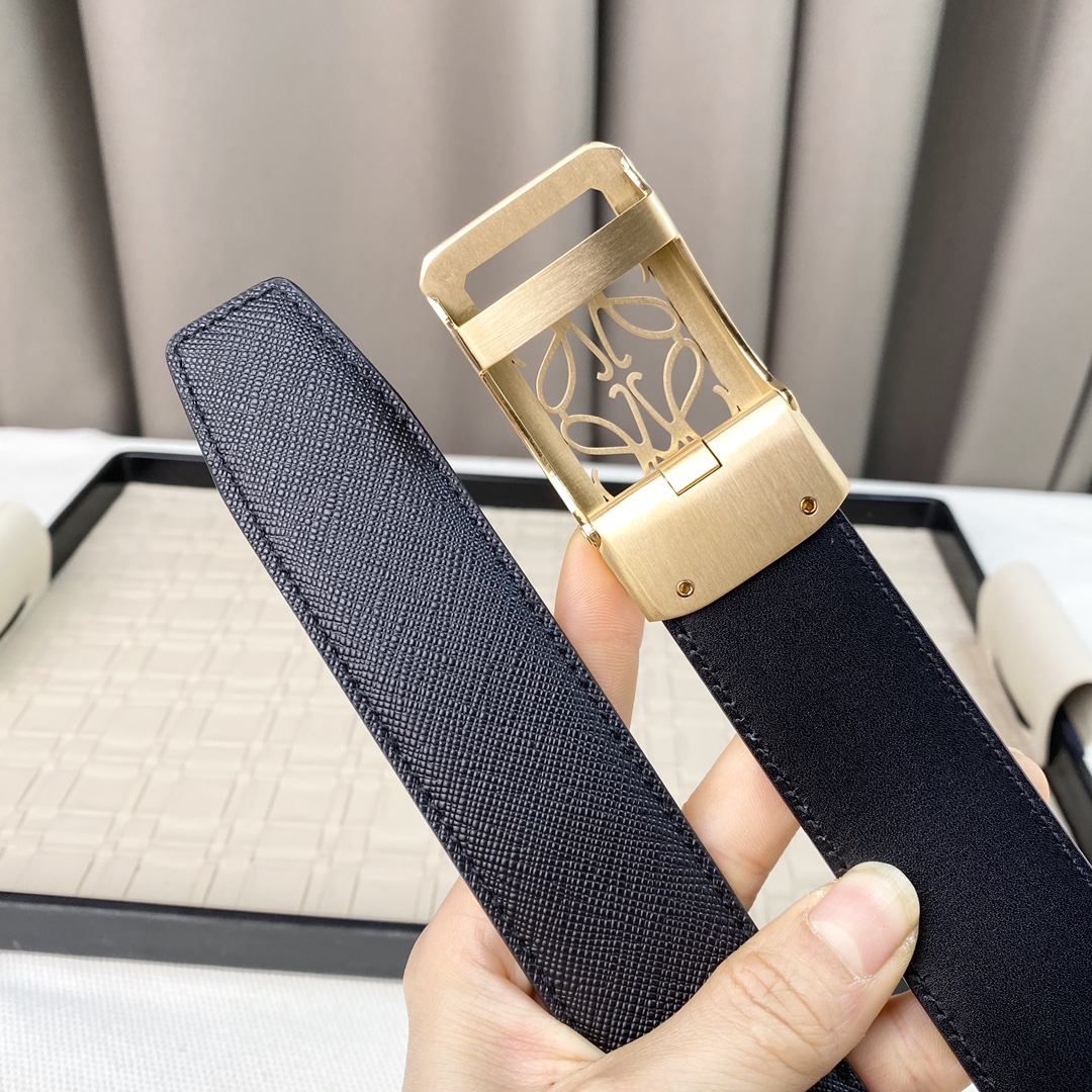 LOEWE罗意威专同柜款Anagrm腰带双面头层版原牛皮3.5cm可裁剪