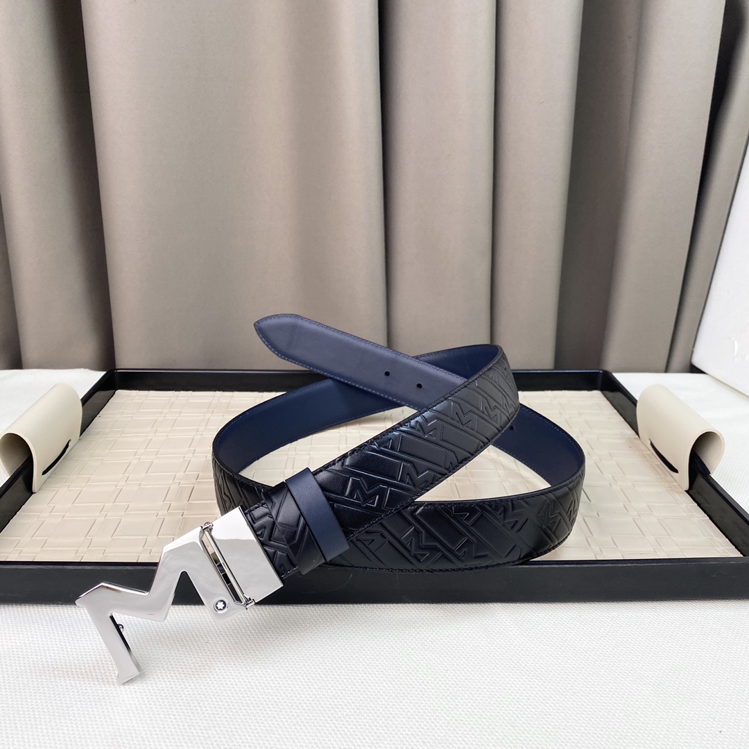 男士万宝龙柔软细腻百搭大方宽3.5CM可裁剪款式官网同步商务休闲均可使用！