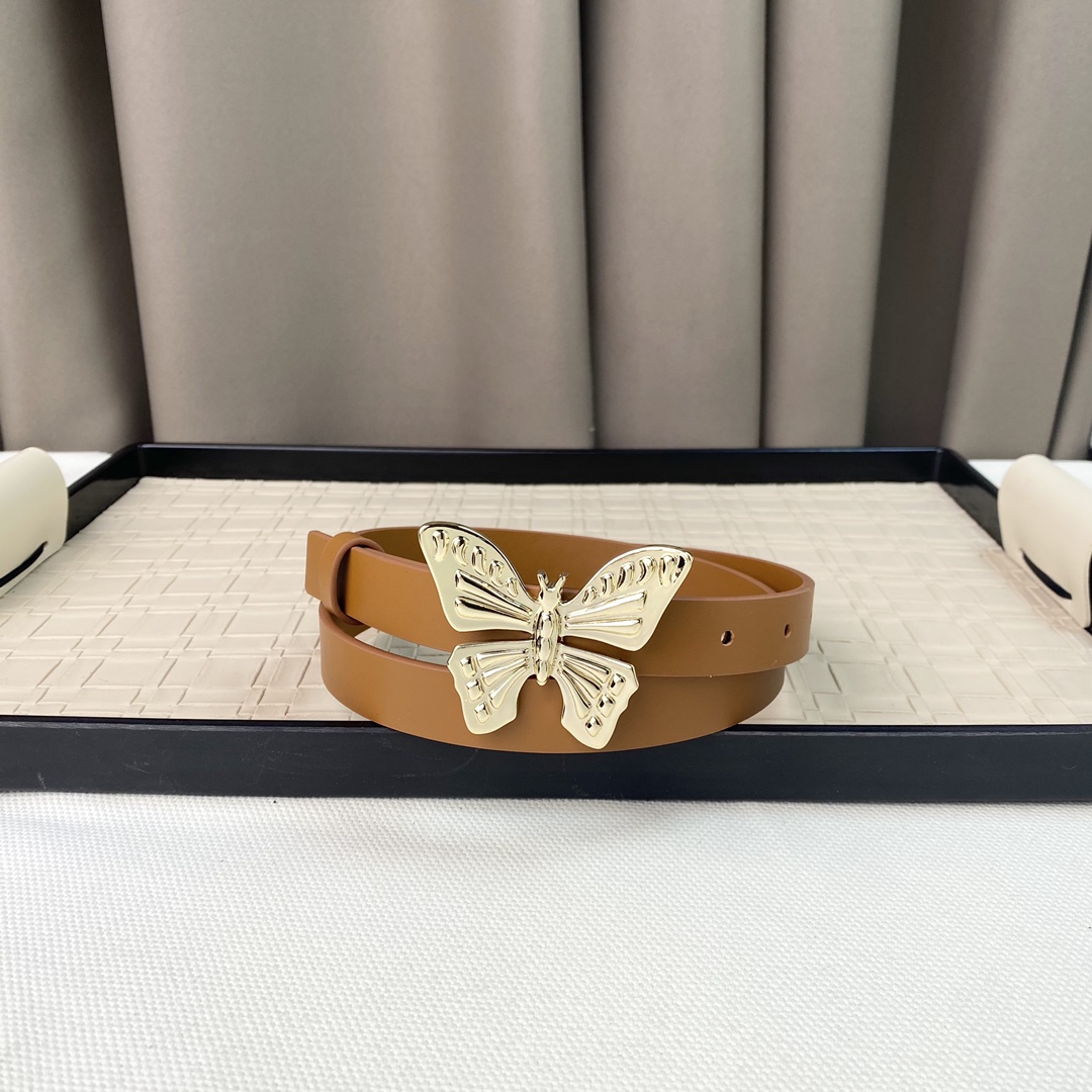 Dior24早春新款CD搭扣黄铜小牛皮腰带经典永存2.0cm