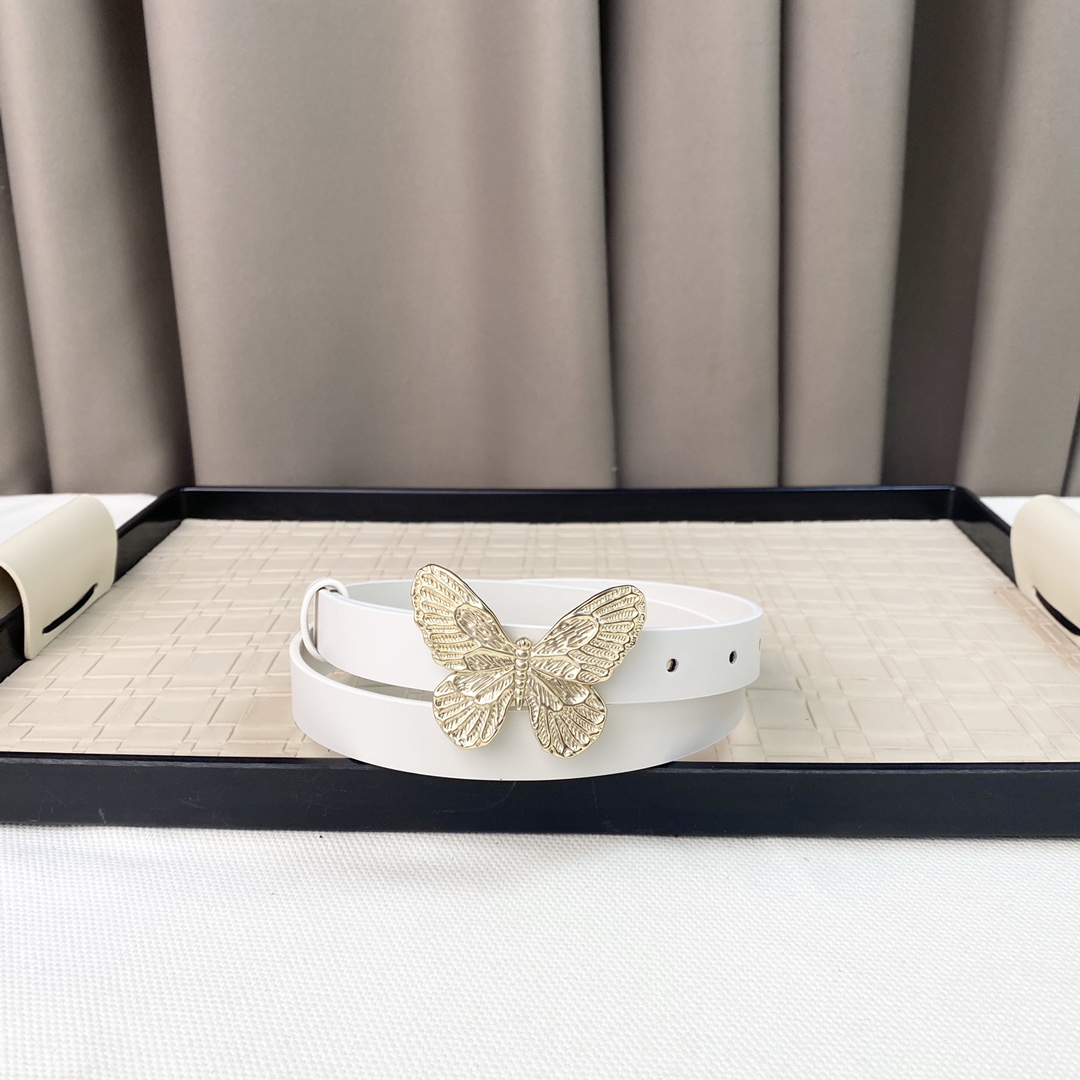 Dior24早春新款CD搭扣黄铜小牛皮腰带经典永存2.0cm