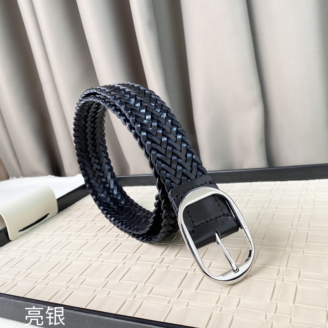 男士TF汤尼.福特牛皮柔软细腻百搭大方宽3.8CM官网同步纯铜五金商务休闲！