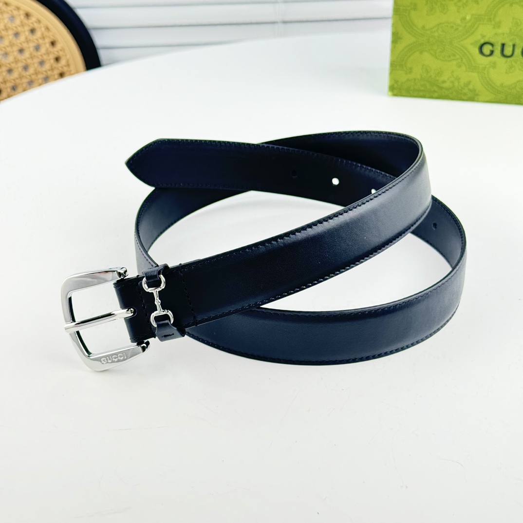 gucci马衔扣腰带女士平纹3cm