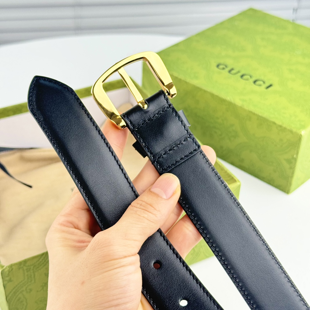 gucci马衔扣腰带女士平纹3cm