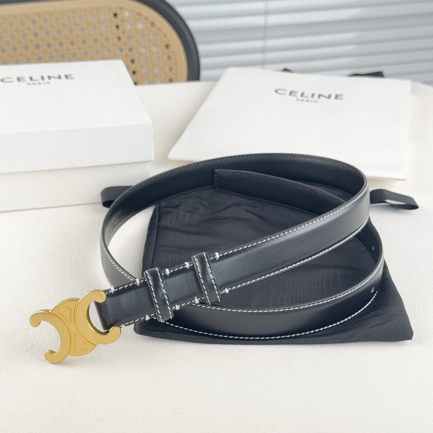 -Celin e新品立体浮标针扣女士腰带 意大利进口小牛皮 搭铜扣 宽度2.5