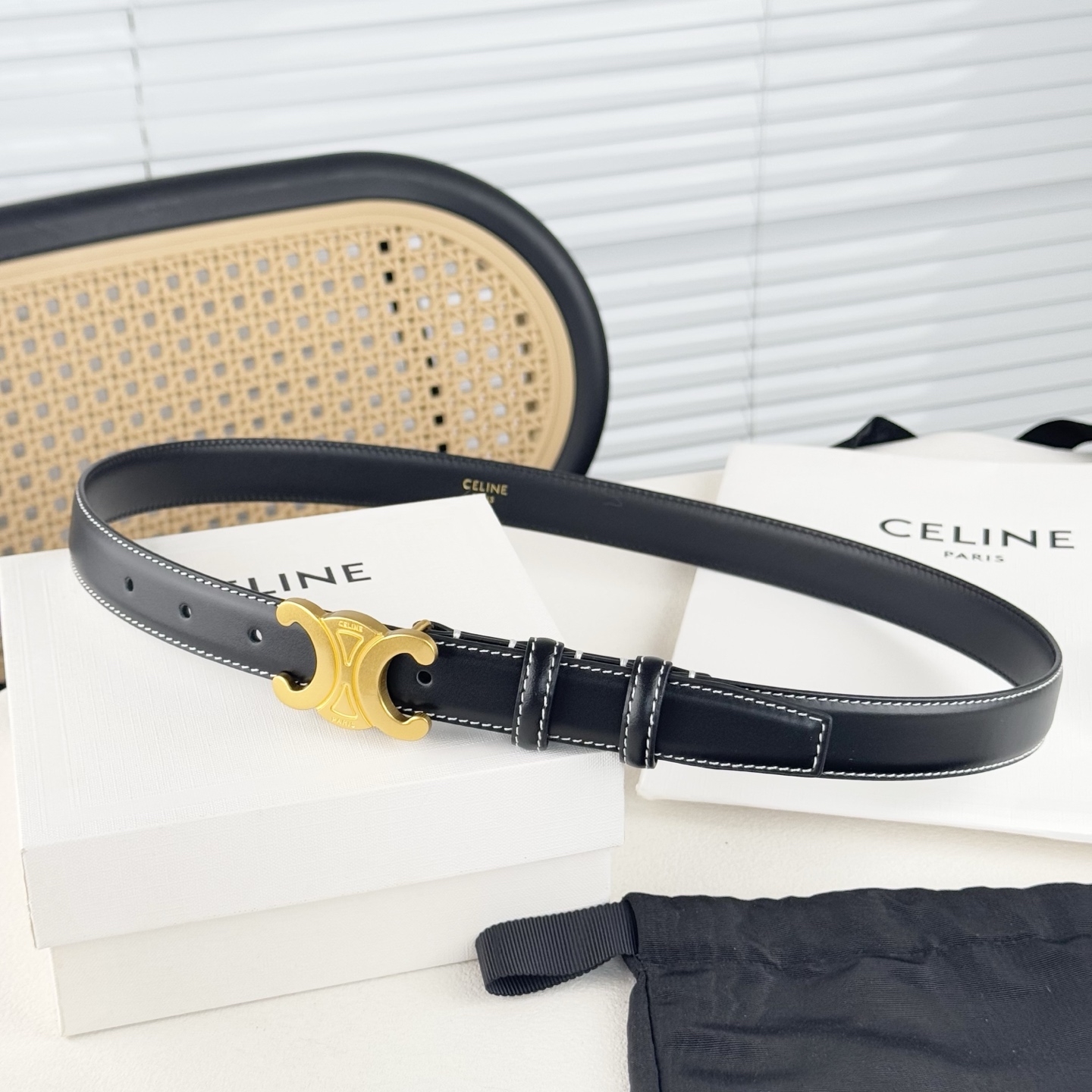 -Celin e新品立体浮标针扣女士腰带 意大利进口小牛皮 搭铜扣 宽度2.5