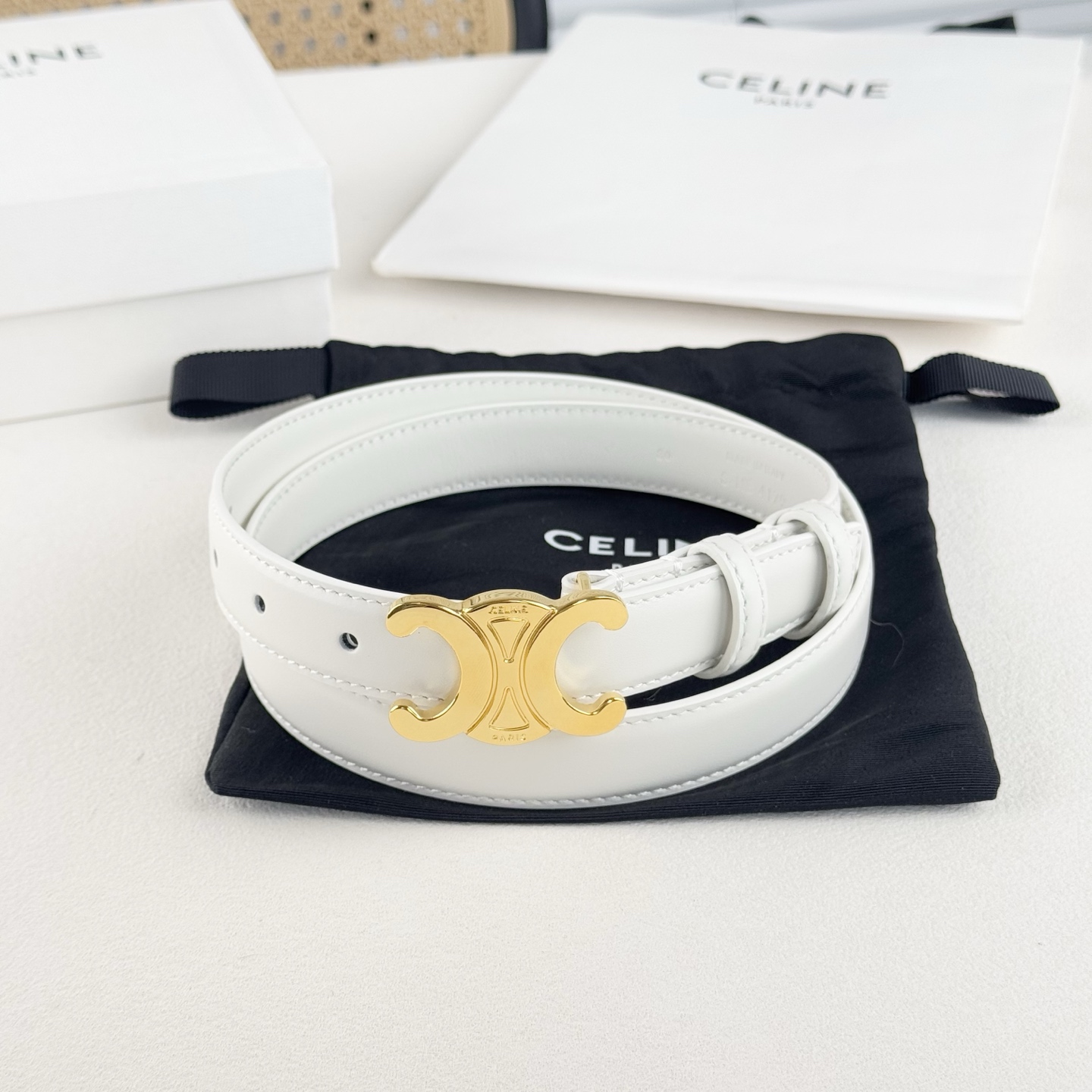 -Celin e新品立体浮标针扣女士腰带 意大利进口小牛皮 搭铜扣 宽度2.5