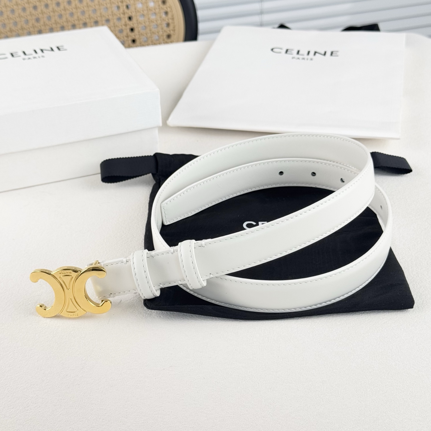 -Celin e新品立体浮标针扣女士腰带 意大利进口小牛皮 搭铜扣 宽度2.5