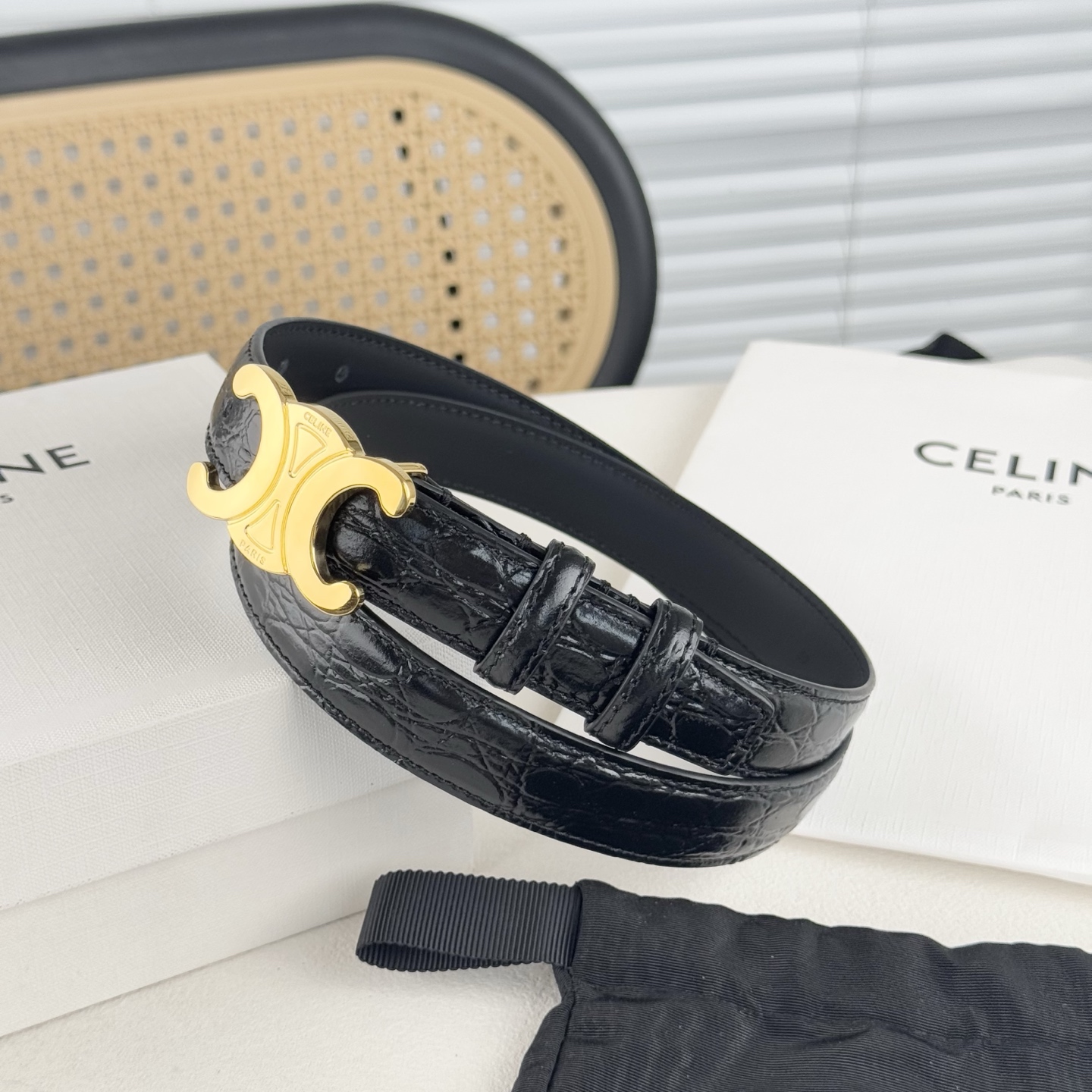 -Celin e新品立体浮标针扣女士腰带 意大利进口小牛皮 搭铜扣 宽度2.5