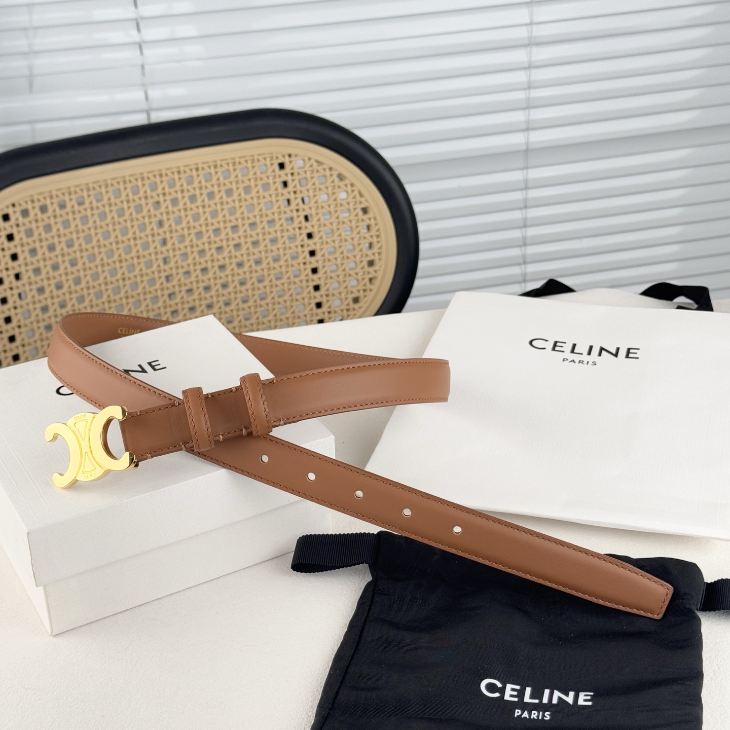 -Celin e新品立体浮标针扣女士腰带 意大利进口小牛皮 搭铜扣 宽度2.5