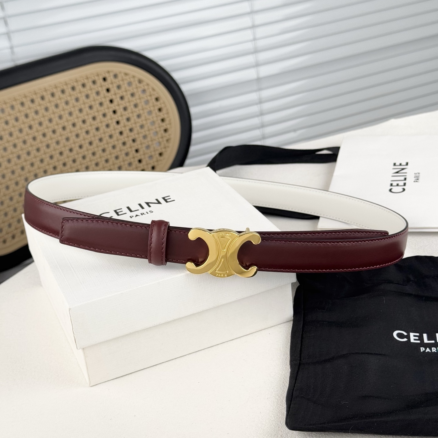 -Celin e新品立体浮标扣女士腰带 意大利进口小牛皮 搭铜扣 宽度2.5双面佩