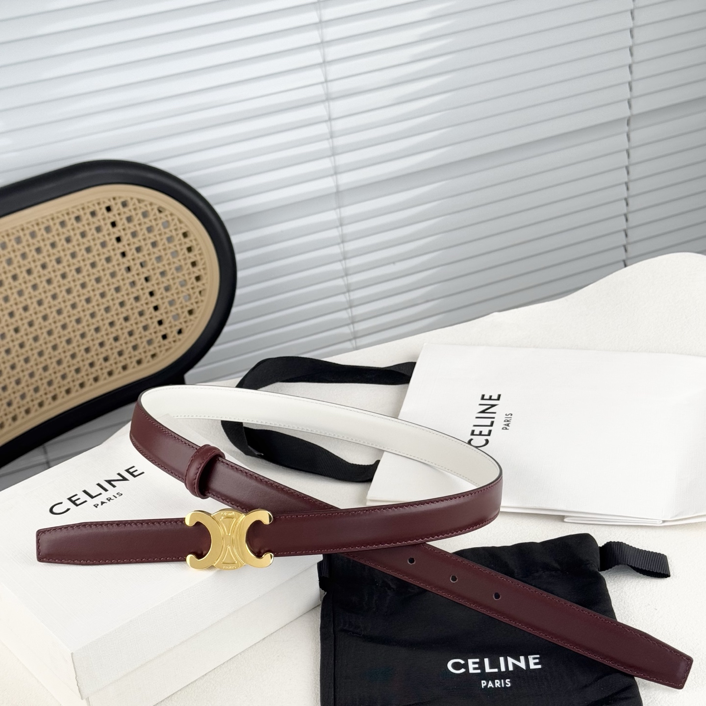 -Celin e新品立体浮标扣女士腰带 意大利进口小牛皮 搭铜扣 宽度2.5双面佩