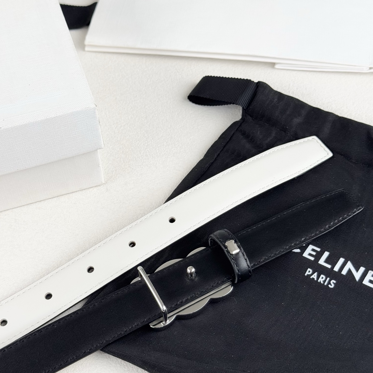 -Celin e新品立体浮标扣女士腰带 意大利进口小牛皮 搭铜扣 宽度2.5双面佩